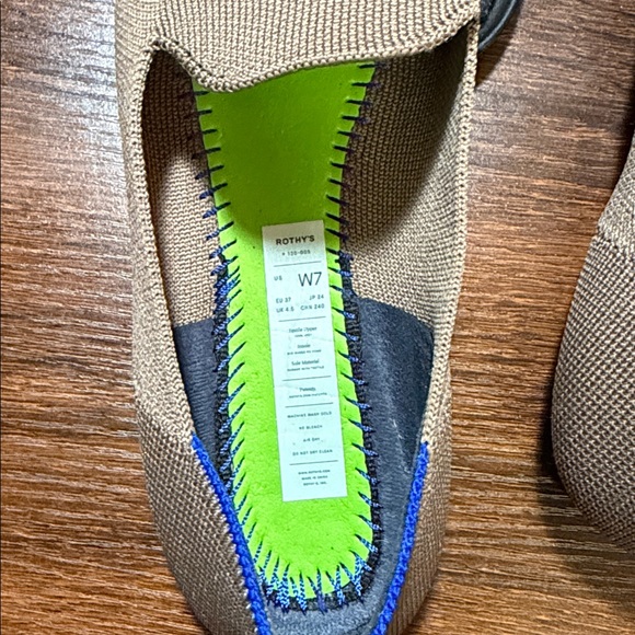 Rothy's Tan and Blue woman’s Loafers - Picture 3 of 5